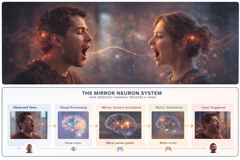 Yawning is contagious illustration